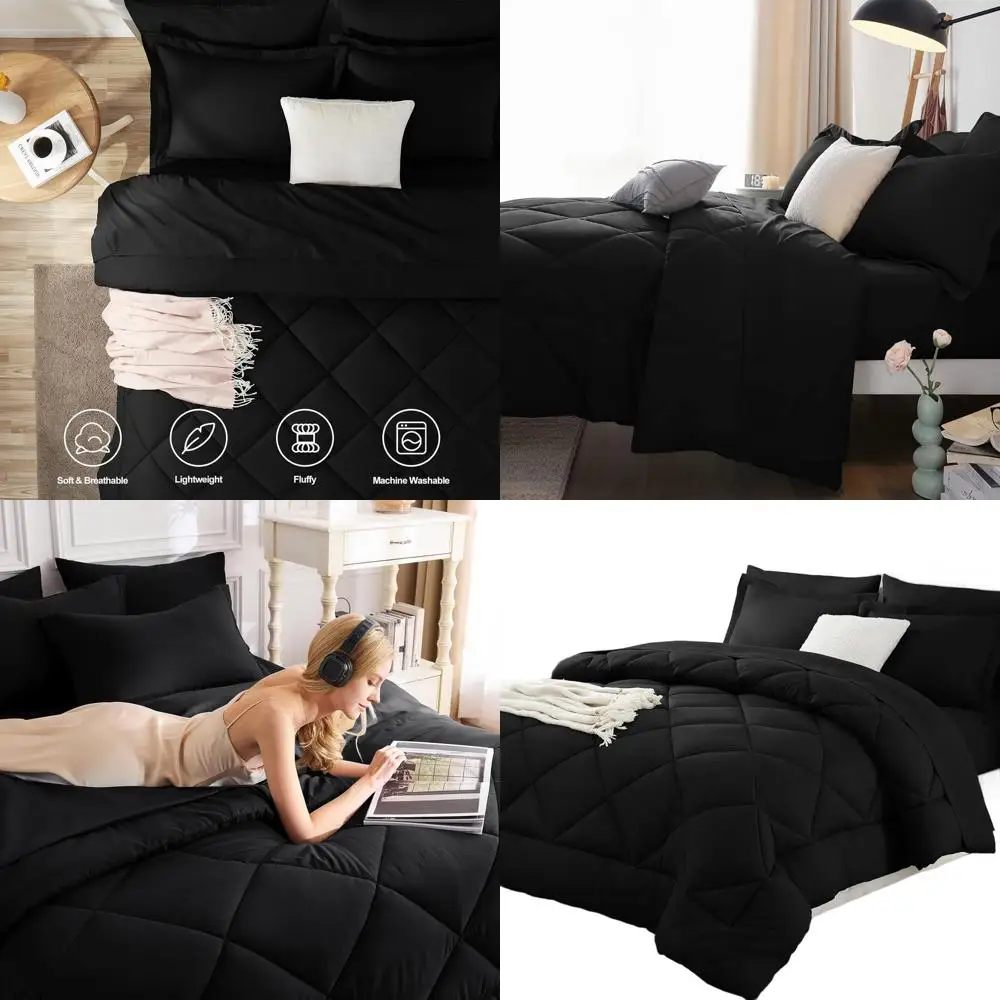 Роскошный комплект постельного белья King Size из 7 предметов черного цвета, всесезонный, с простынями, наволочками и декоративными наволочками.
Роскошный комплект постельного белья King Size из 7 предметов черного цвета, всесезонный, с простынями, наволочками и декоративными наволочками.