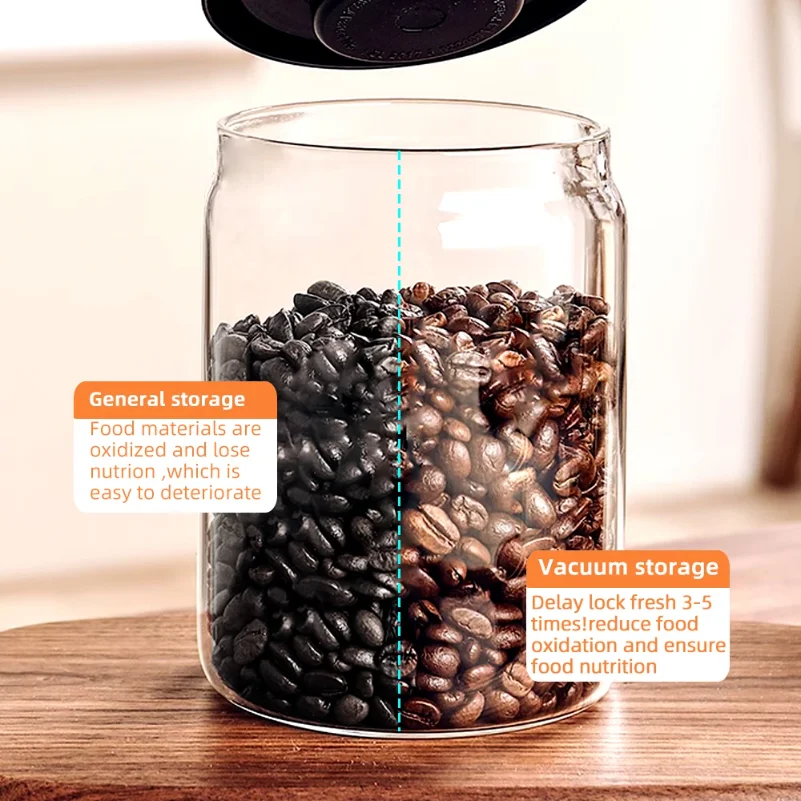 Vacuum Sealed Jar Coffee Bean Storage Bottle Kitchen Food Grain Tea Glass Jar Fresh Storage Jar Kitchen Accessories
Vacuum Sealed Jar Coffee Bean Storage Bottle Kitchen Food Grain Tea Glass Jar Fresh Storage Jar Kitchen Accessories