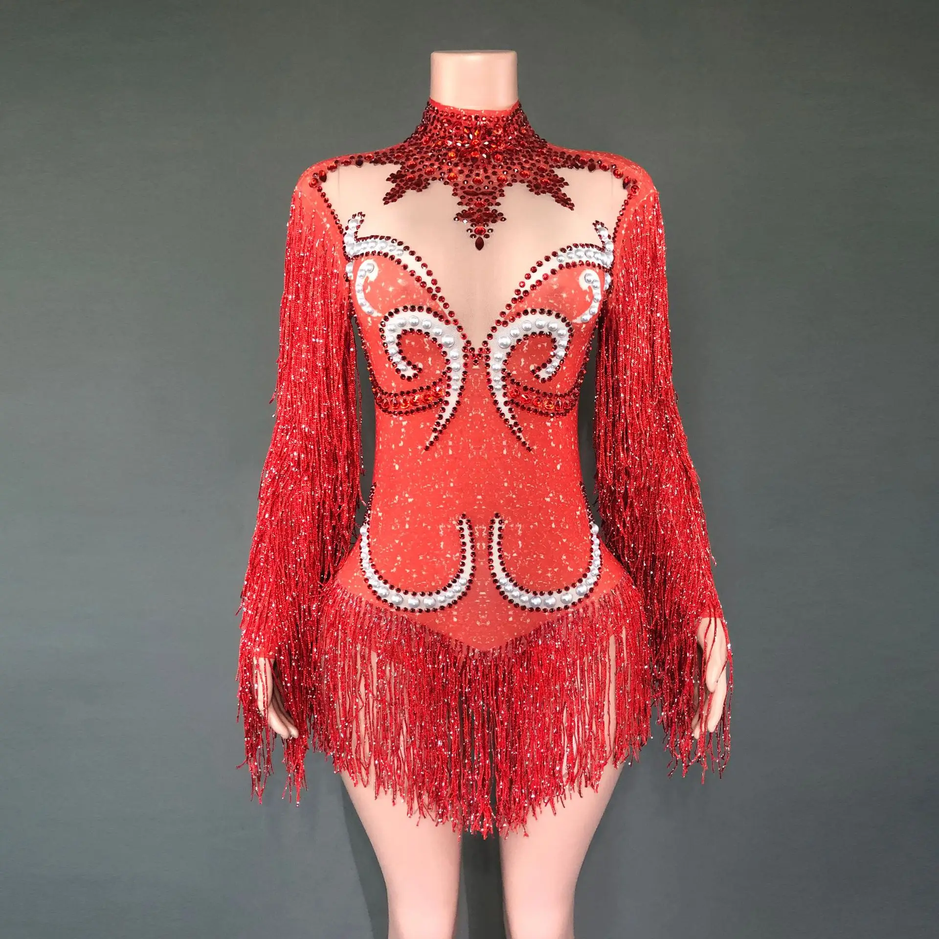 New multi-color stage performance sexy mesh pearl perspective full diamond onesie fringed photo suit
New multi-color stage performance sexy mesh pearl perspective full diamond onesie fringed photo suit