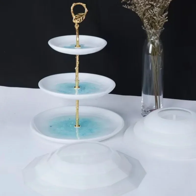DIY Three-layer Round Tray Silicone Mold Fruit Tea Plate Epoxy Resin Mold Cup pad Mould For Resin Table
DIY Three-layer Round Tray Silicone Mold Fruit Tea Plate Epoxy Resin Mold Cup pad Mould For Resin Table