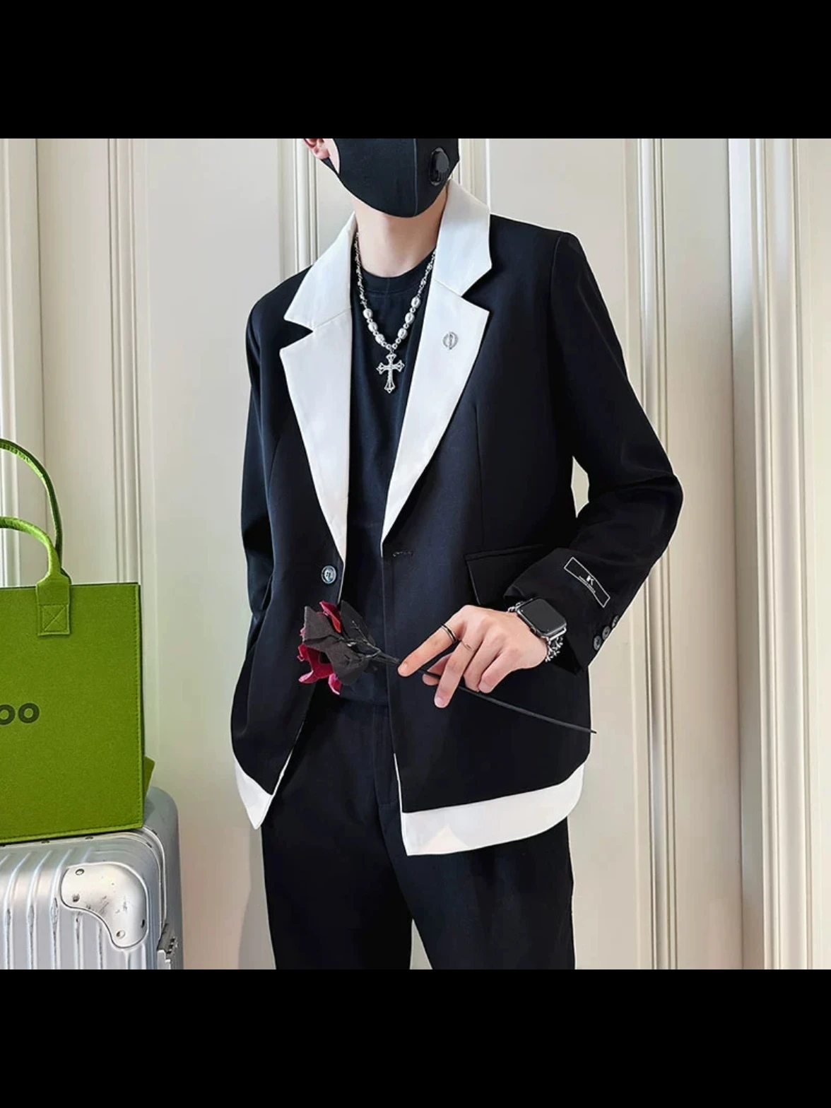 New Designer Men's suit Loose Fit Two Piece Set Business Casual Outfits Suit Fashion Matching Set Stitching style
New Designer Men's suit Loose Fit Two Piece Set Business Casual Outfits Suit Fashion Matching Set Stitching style