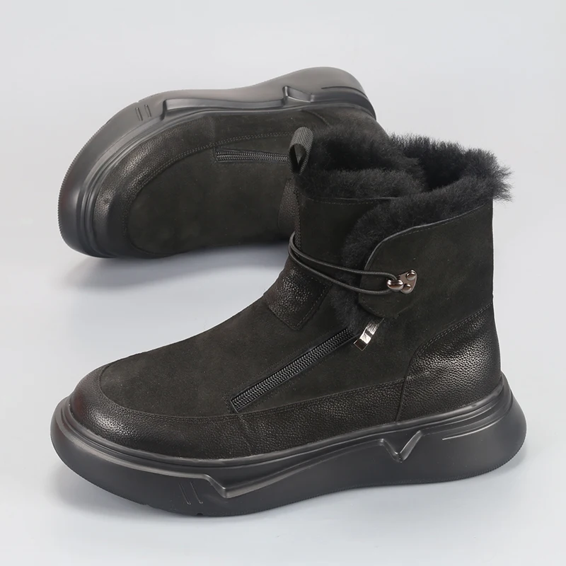 Winter British style fur integrated casual heavy soled high top men's snow boots large cotton warm thick wool shoes
Winter British style fur integrated casual heavy soled high top men's snow boots large cotton warm thick wool shoes