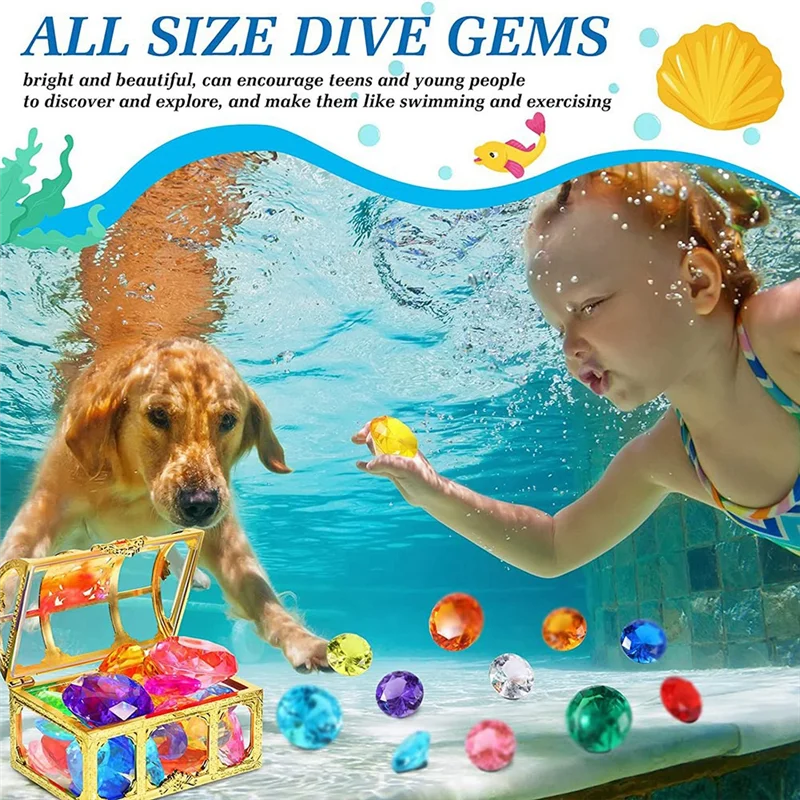 40Pcs Diving Gem Pool Toys Include Colorful Diamonds Set Dive Toy Treasure Chest Underwater Swimming Toy Gem Pirate Box
40Pcs Diving Gem Pool Toys Include Colorful Diamonds Set Dive Toy Treasure Chest Underwater Swimming Toy Gem Pirate Box