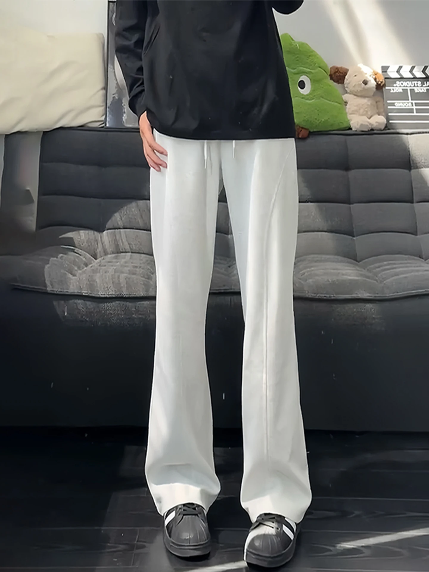 Men's White ey Sla Cut Bend Knife Pants Long Straight Leggings Autumn High Waist Bell Bot Drapey Sport Trousers
Men's White ey Sla Cut Bend Knife Pants Long Straight Leggings Autumn High Waist Bell Bot Drapey Sport Trousers