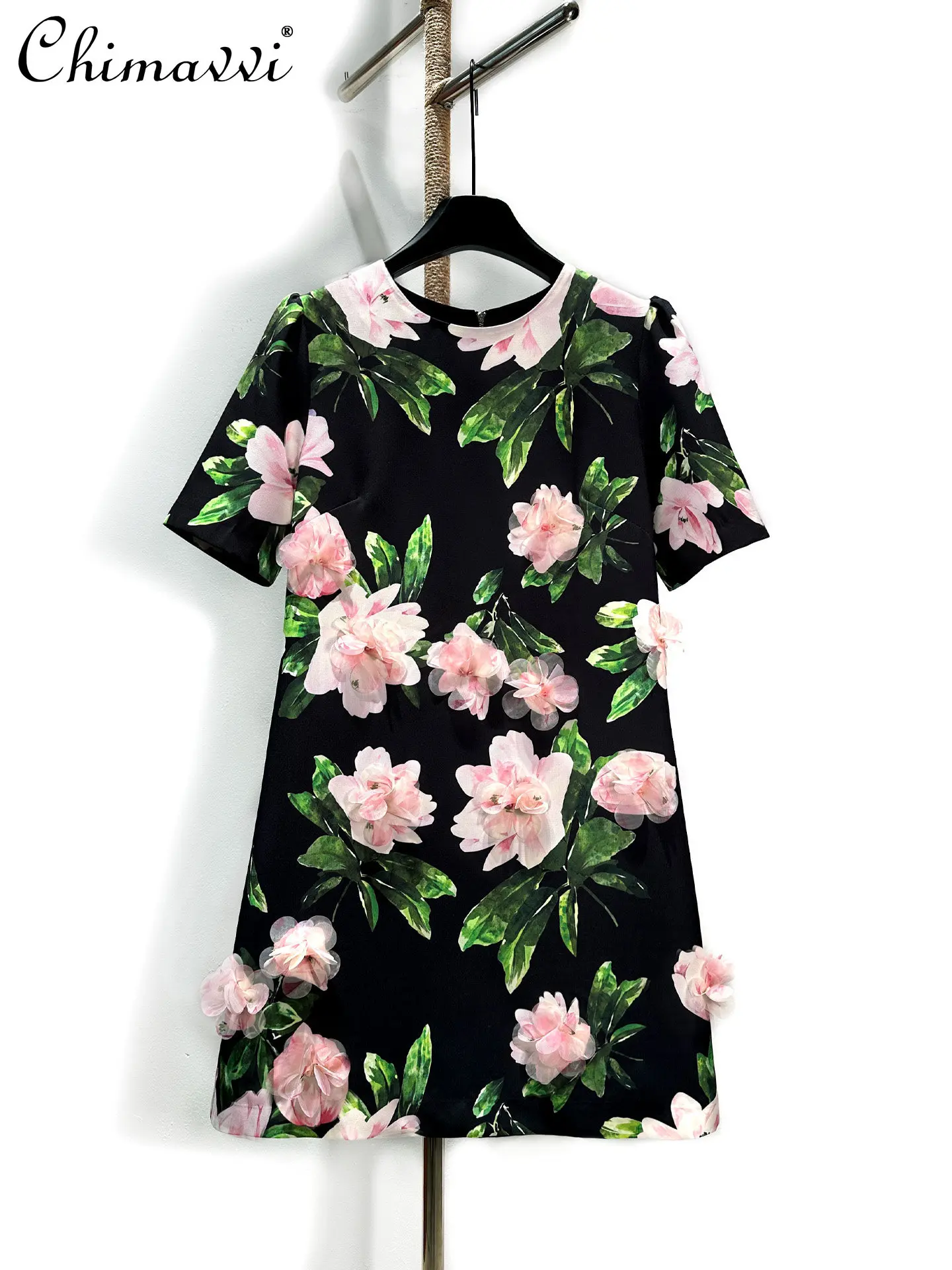 Casual Retro Printed Loose Handmade 3D Floral Short-sleeve Dress Women Spring-summer New Fashion Round-neck Slim Elegant Dress
Casual Retro Printed Loose Handmade 3D Floral Short-sleeve Dress Women Spring-summer New Fashion Round-neck Slim Elegant Dress