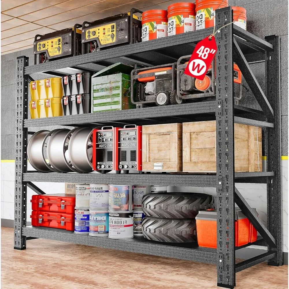 3000LBS Heavy Duty Garage Shelving Units,48" Wide & Deep Storage Shelves,Metal Garage Shelves,Large Storage Rack,Steel Shelf,Ind
3000LBS Heavy Duty Garage Shelving Units,48" Wide & Deep Storage Shelves,Metal Garage Shelves,Large Storage Rack,Steel Shelf,Ind