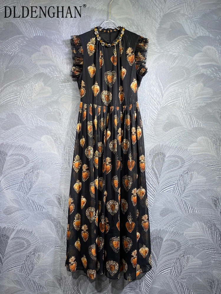 DLDENGHAN Summer Long Dress Women's Stand Collar Sleeveless Diamonds Love Print Vintage Dresses Fashion Designer New
DLDENGHAN Summer Long Dress Women's Stand Collar Sleeveless Diamonds Love Print Vintage Dresses Fashion Designer New