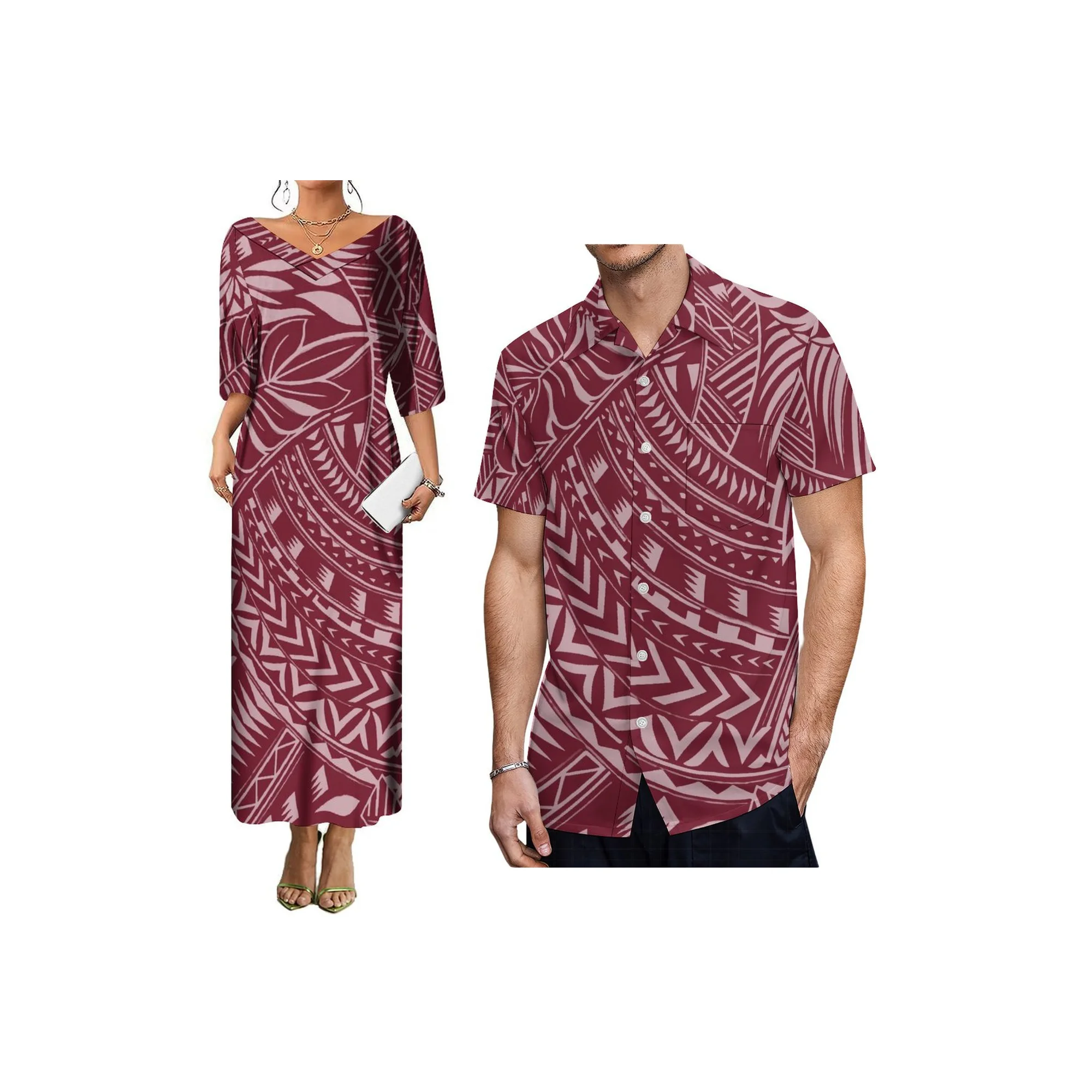 2026 New Arrival Polynesian Tribal Design Women Deep V Neck Dress Matching Match Aloha Men Summer Short Sleeve Couples Clothing
2026 New Arrival Polynesian Tribal Design Women Deep V Neck Dress Matching Match Aloha Men Summer Short Sleeve Couples Clothing