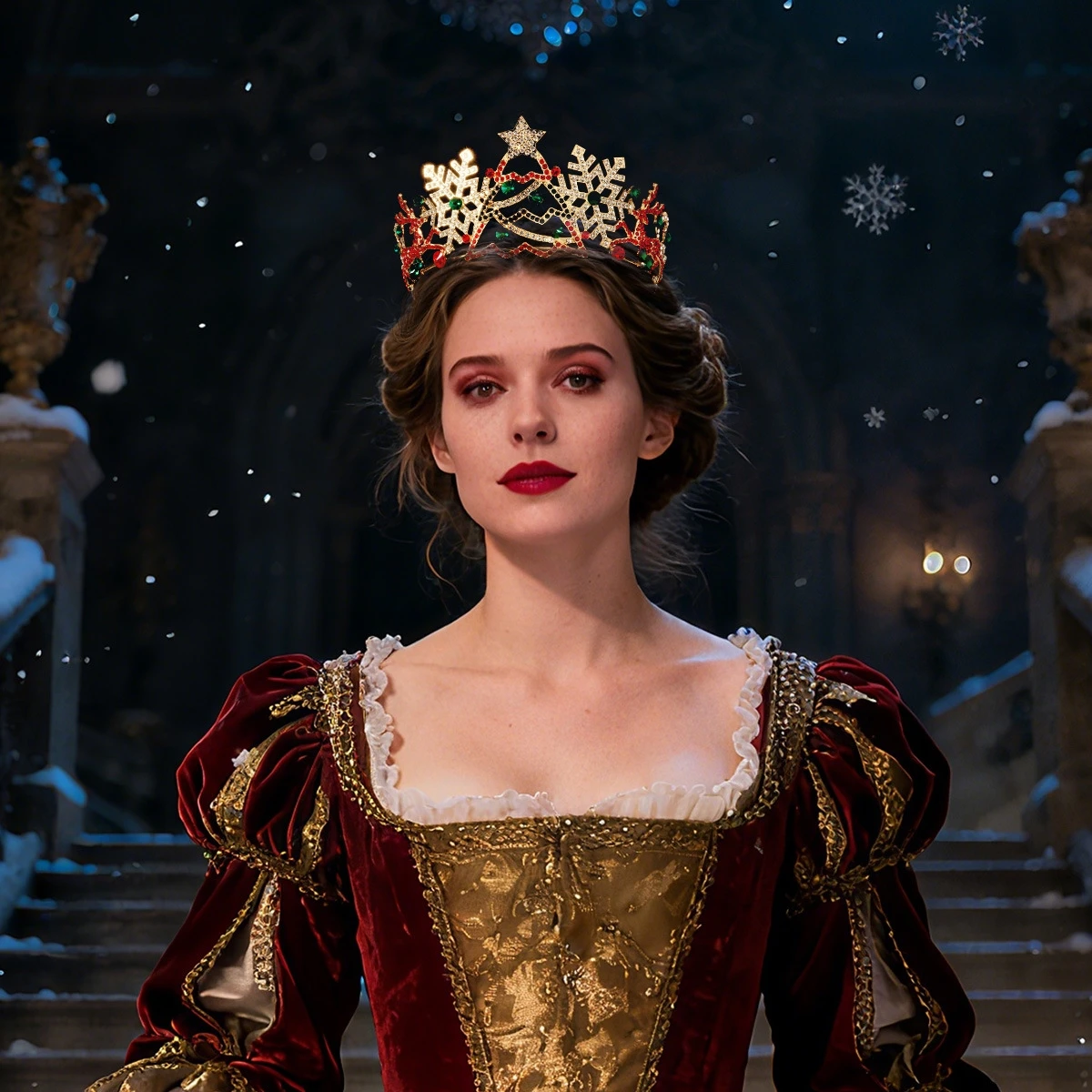 Корона для волос принцессы со стразами и кристаллами, аксессуар для рождественской вечеринки со снежинкой, оленями и головным убором в виде рождественской елки
Корона для волос принцессы со стразами и кристаллами, аксессуар для рождественской вечеринки со снежинкой, оленями и головным убором в виде рождественской елки