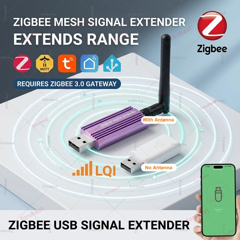 Zigbee 3.0 USB Signal Repeater Range Extender Amplifier For Home Assistant Zigbee2MQTT Tuya Smart Life Devices Automation Module
Zigbee 3.0 USB Signal Repeater Range Extender Amplifier For Home Assistant Zigbee2MQTT Tuya Smart Life Devices Automation Module