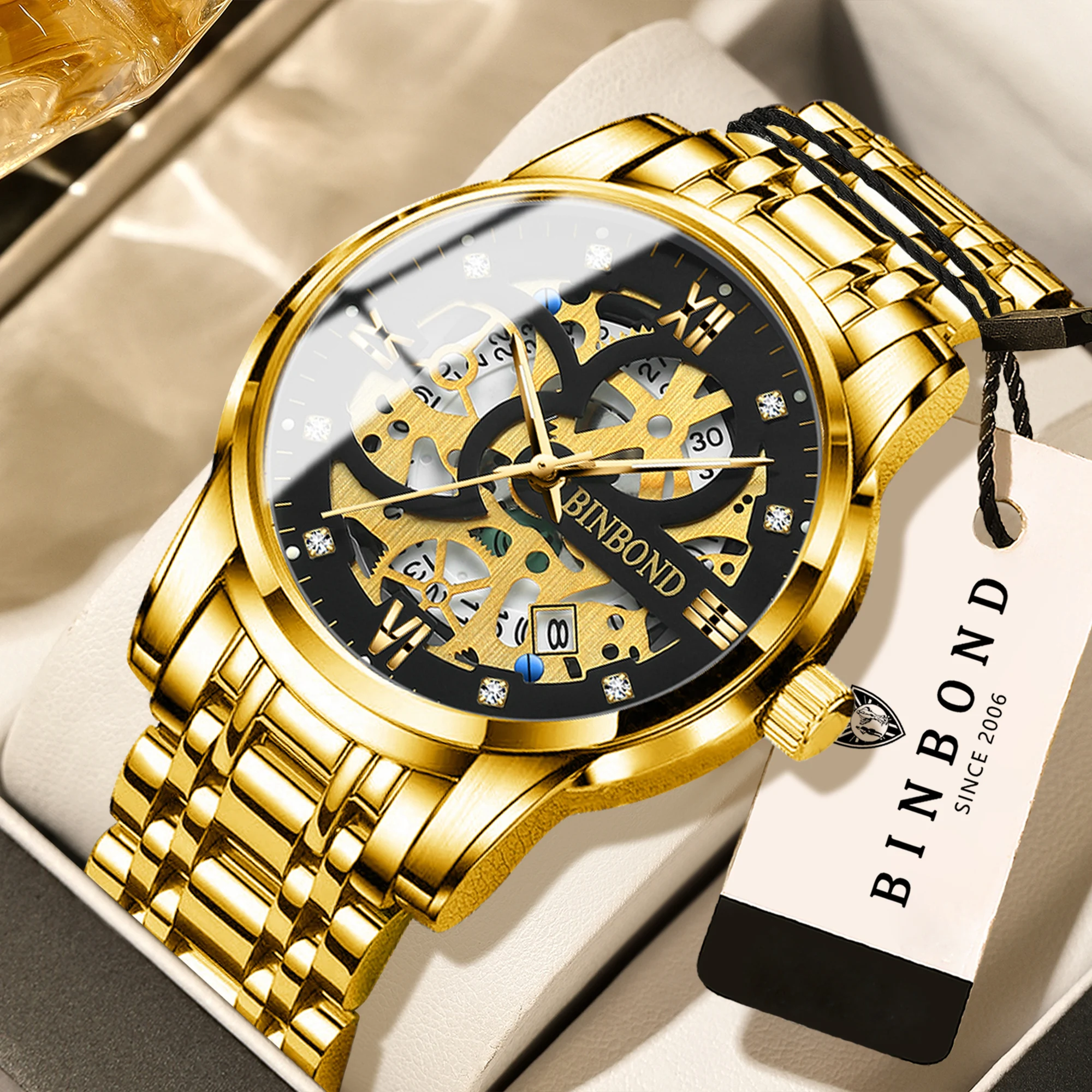 BINBOND hollow out design precise quartz watches for men luxury luminous waterproof fashion reloj auto date durable men's watch
BINBOND hollow out design precise quartz watches for men luxury luminous waterproof fashion reloj auto date durable men's watch