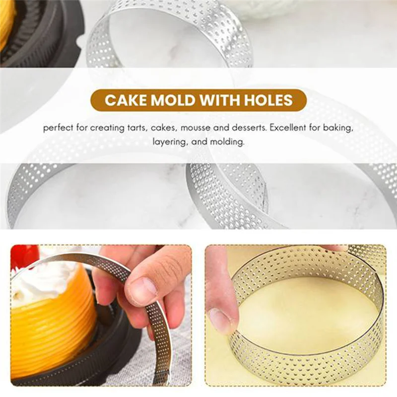 AT43-20Pcs Circular Tart Rings With Holes Stainless Steel Fruit Pie Quiches Cake Mousse Mold Kitchen Baking Mould 7Cm
AT43-20Pcs Circular Tart Rings With Holes Stainless Steel Fruit Pie Quiches Cake Mousse Mold Kitchen Baking Mould 7Cm