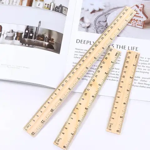 School Supplies Desk Accessories Stationery 15/20/30cm Children Teacher Rulers Wooden Rulers Straight Rulers Drawing Rulers