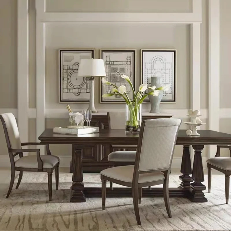 !@American Style Villa Apartment Rustic Solid Wood Dinning Table Set Luxury Furniture Dinning Table
!@American Style Villa Apartment Rustic Solid Wood Dinning Table Set Luxury Furniture Dinning Table