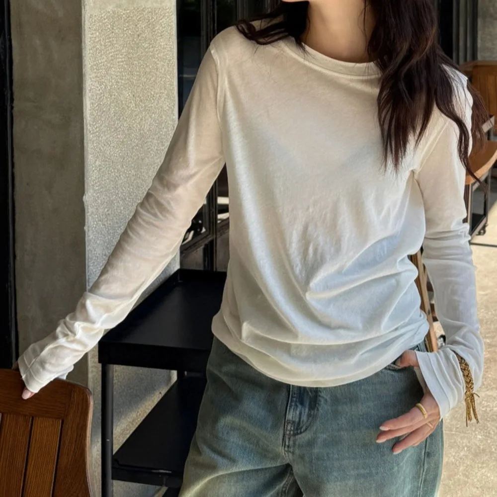 Long-staple Cotton Knit Fabric Long-sleeved T-shirt
Long-staple Cotton Knit Fabric Long-sleeved T-shirt
