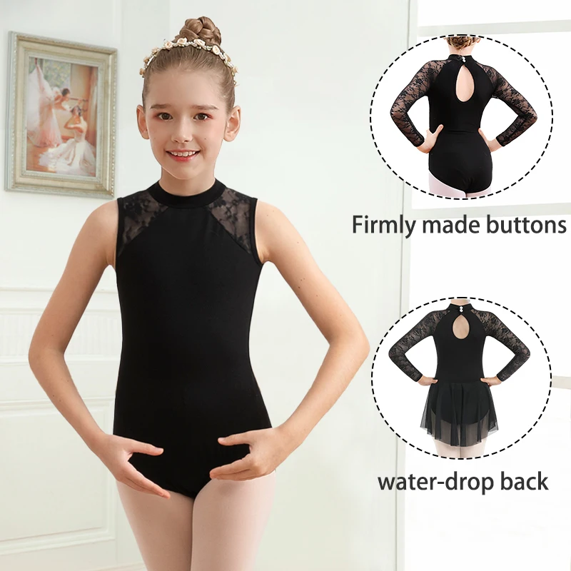 Girls Ballet Leotards mock neck button Dance Dresses Kids Lace Long Sleeve Back Hollow /Water Drop-Shaped Dancewear
Girls Ballet Leotards mock neck button Dance Dresses Kids Lace Long Sleeve Back Hollow /Water Drop-Shaped Dancewear