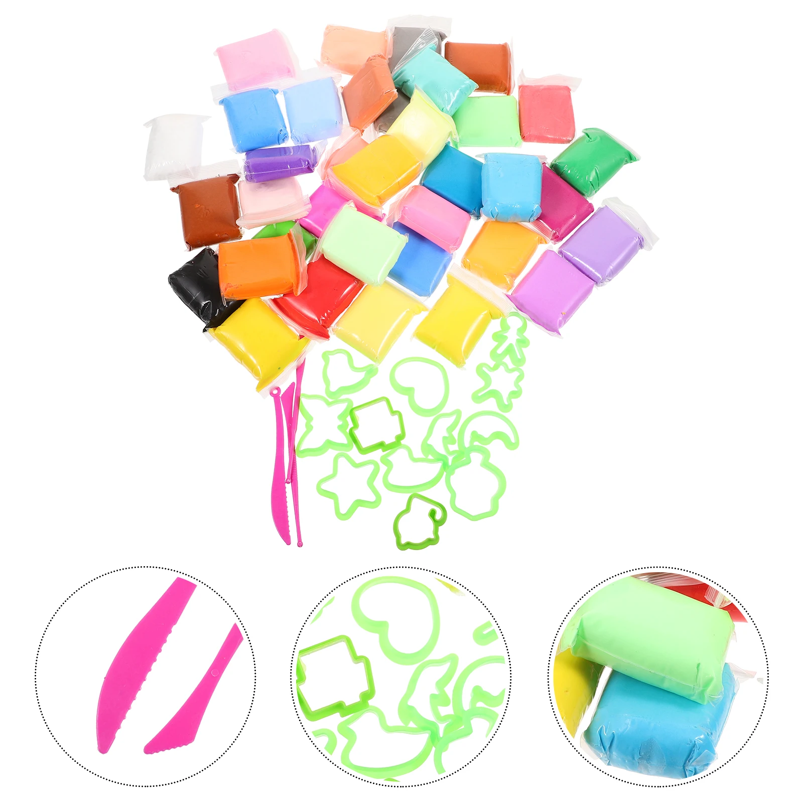 1 set Colorful Polymer Clay Kit 36 Bags 12 Molds for Children Handcrafts
1 set Colorful Polymer Clay Kit 36 Bags 12 Molds for Children Handcrafts