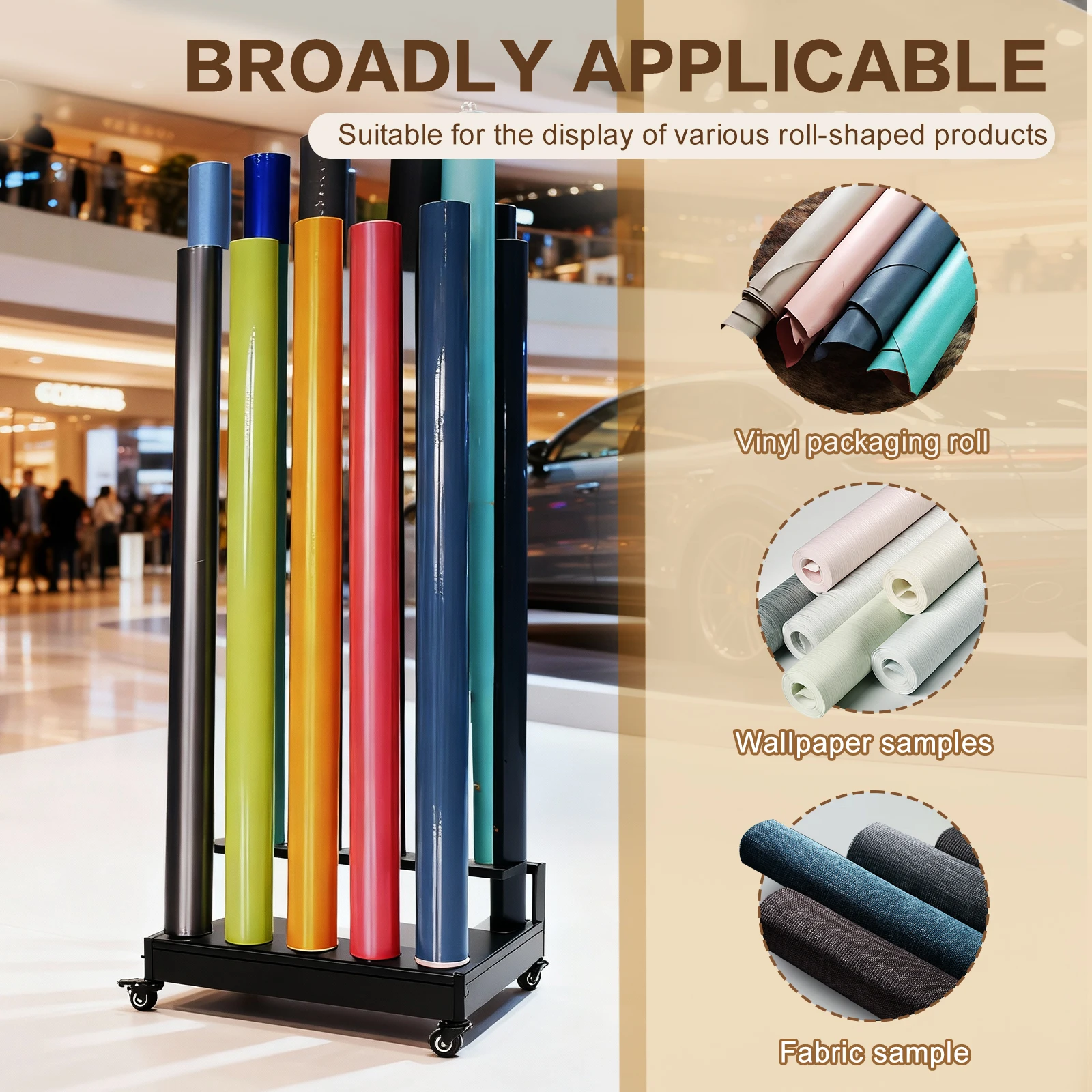 Стеллаж для демонстрации виниловой пленки для оклейки автомобилей (3/2 уровня) на колесах, сверхпрочная металлическая подставка для пленок для изменения цвета автомобиля/автомобильных наклеек
Стеллаж для демонстрации виниловой пленки для оклейки автомобилей (3/2 уровня) на колесах, сверхпрочная металлическая подставка для пленок для изменения цвета автомобиля/автомобильных наклеек