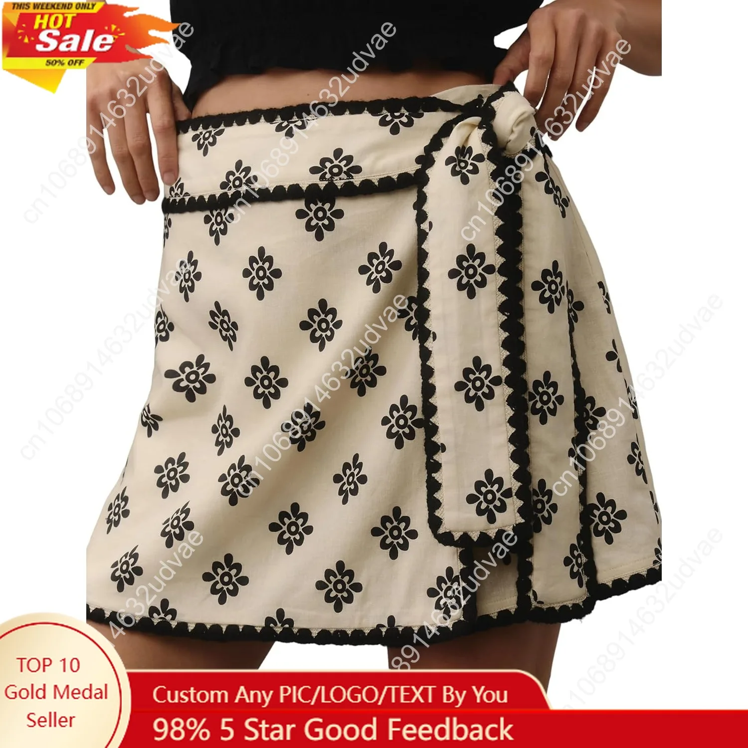 Women Wrap Skort 2025 Casual Summer Flowy Mini Skirt Knot Side Elastic Waist Relaxed Printed Skirt with Belt
Women Wrap Skort 2025 Casual Summer Flowy Mini Skirt Knot Side Elastic Waist Relaxed Printed Skirt with Belt
