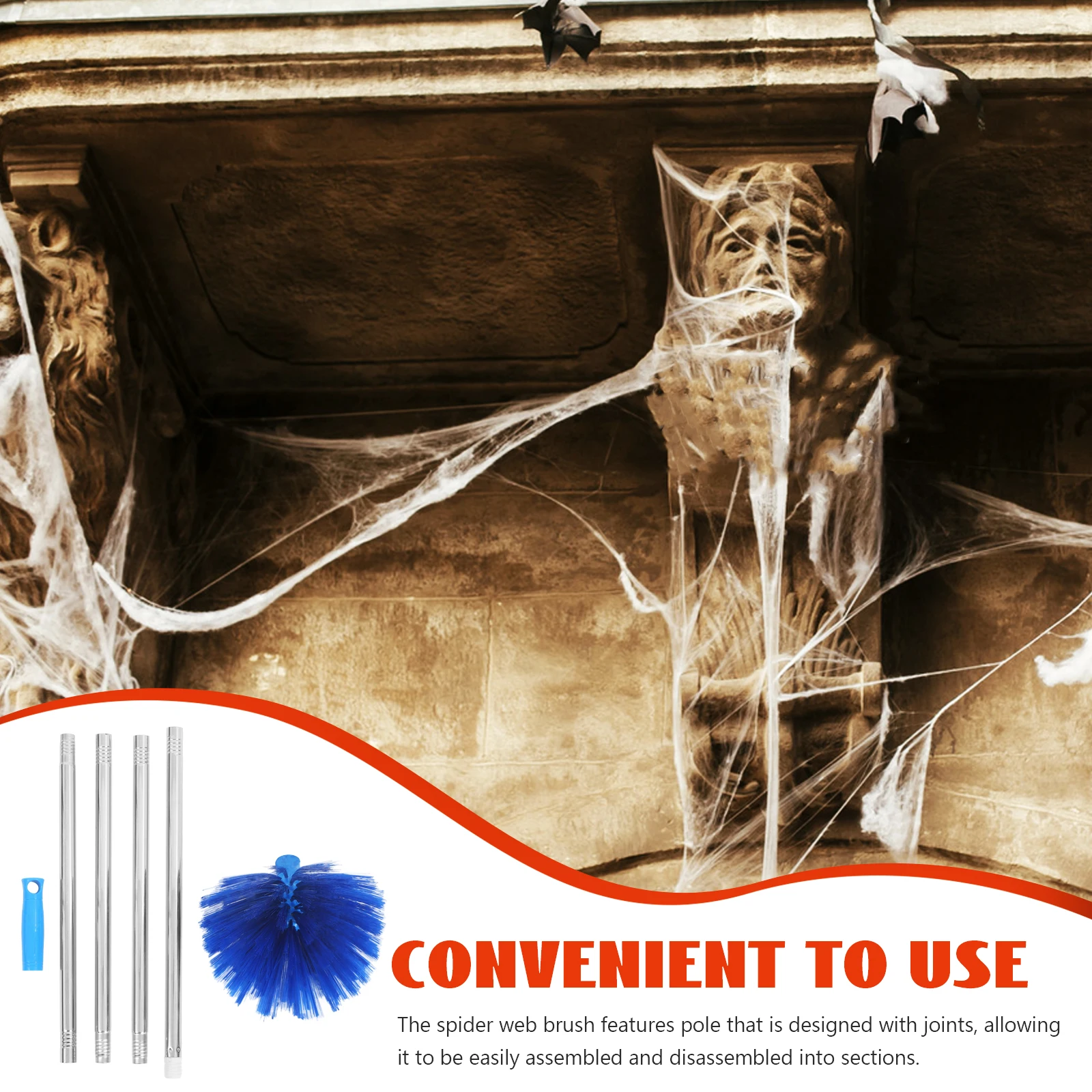 Spider Web Cleaner Stainless Steel Pole 2 Sections 0.9m Extendable Duster Cobweb Brush Ceiling Fan Dust W Remover Indoor Outdoor
Spider Web Cleaner Stainless Steel Pole 2 Sections 0.9m Extendable Duster Cobweb Brush Ceiling Fan Dust W Remover Indoor Outdoor