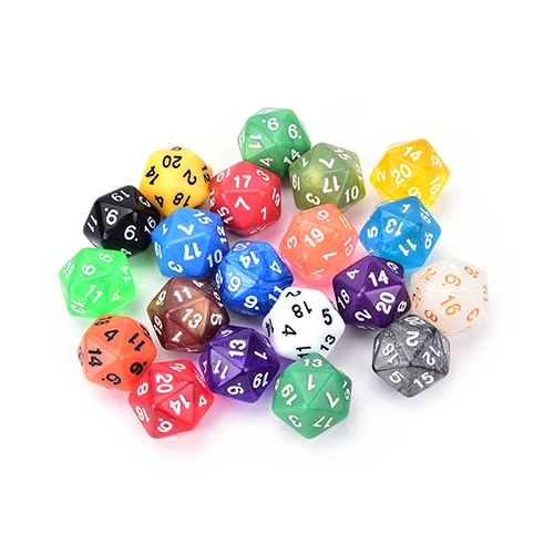 1PC High Quality Colorful D20 Dice Set Opaque effect, DND 20 side Digital number 1-20 for Rpg Game DICE Random
1PC High Quality Colorful D20 Dice Set Opaque effect, DND 20 side Digital number 1-20 for Rpg Game DICE Random