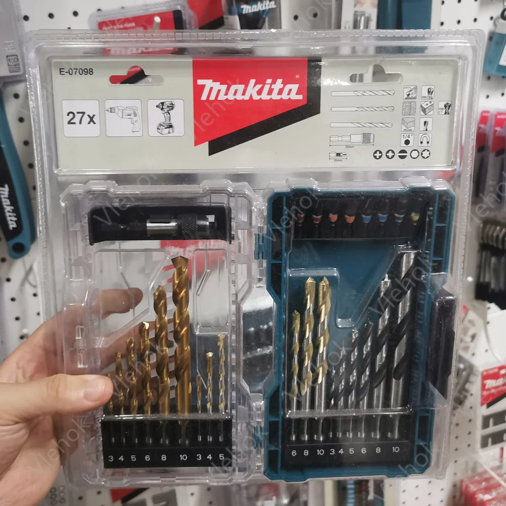 Набор комбинированных сверл Makita E-07098 и винтовых бит HSS PH PZ SL HEX TORX Набор отверток 27 шт. набор сверл
Набор комбинированных сверл Makita E-07098 и винтовых бит HSS PH PZ SL HEX TORX Набор отверток 27 шт. набор сверл