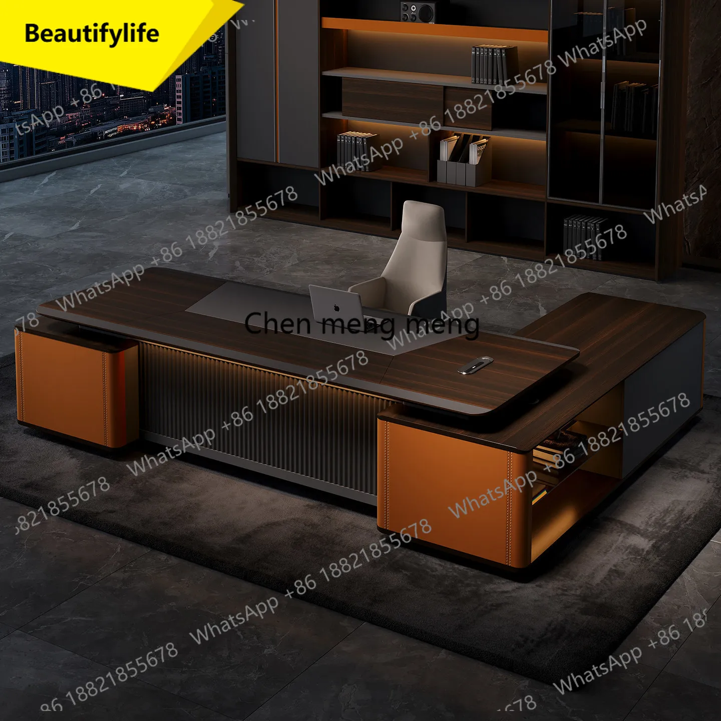 a55 Light luxury high-end desk boss table and chair combination simple modern president desk
a55 Light luxury high-end desk boss table and chair combination simple modern president desk
