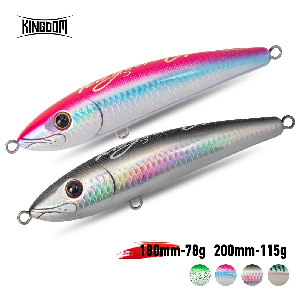 Kingdom GT Phantom Плавающие карандашные приманки 180 мм 200 мм 78 г 115 г Приманка для морской рыбалки Topwater Искусственные твердые приманки для морской рыбалки
Kingdom GT Phantom Плавающие карандашные приманки 180 мм 200 мм 78 г 115 г Приманка для морской рыбалки Topwater Искусственные твердые приманки для морской рыбалки