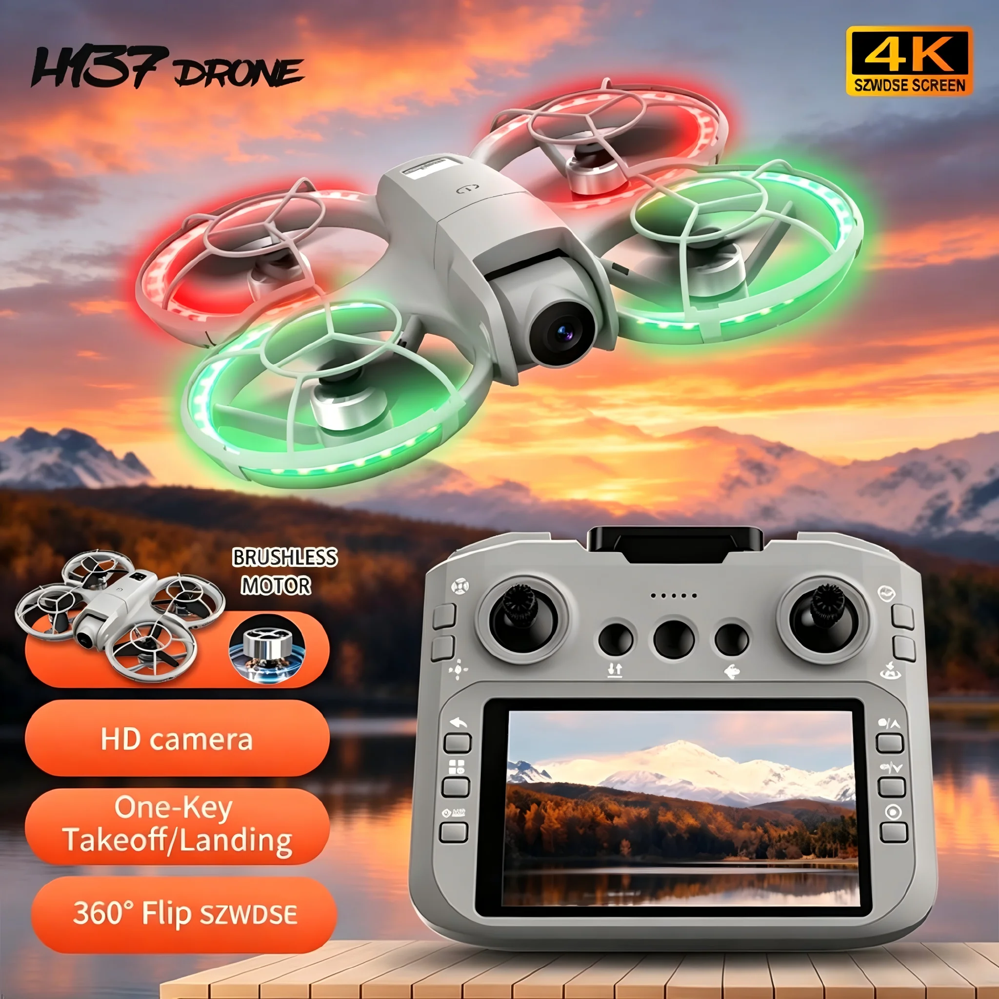 H137 PRO Drone 4K Professional 360° HD Dual Camera Brushless Motor Optical Flow 5G WIFI FPV Large Screen Dron RC Quadcopter Toys
H137 PRO Drone 4K Professional 360° HD Dual Camera Brushless Motor Optical Flow 5G WIFI FPV Large Screen Dron RC Quadcopter Toys