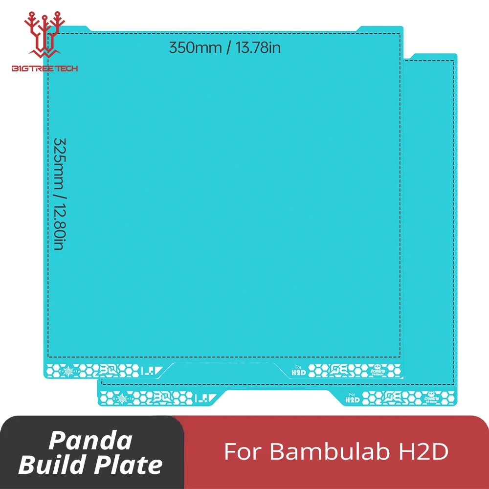 BIGTREETECH Panda Build Plate CryoGrip Pro 350x325mm Double-side Heatbed 3D Printer Parts For Bambulab H2D 3D Printer
BIGTREETECH Panda Build Plate CryoGrip Pro 350x325mm Double-side Heatbed 3D Printer Parts For Bambulab H2D 3D Printer