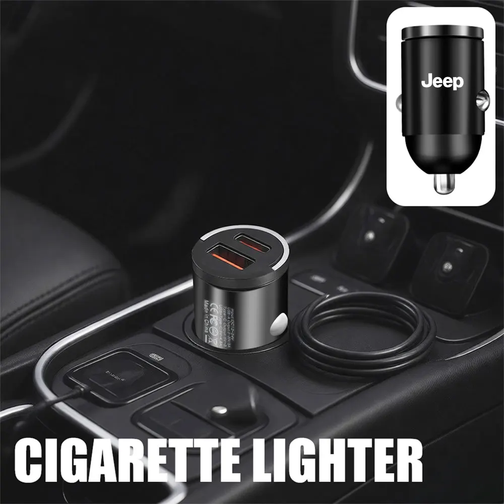 For JEEP Emblem Car Chargers Fast Charging PD USB Type C Mobile Phone ONE-TO-TWO Charger Cigarette Lighter Adapter Accessories
For JEEP Emblem Car Chargers Fast Charging PD USB Type C Mobile Phone ONE-TO-TWO Charger Cigarette Lighter Adapter Accessories
