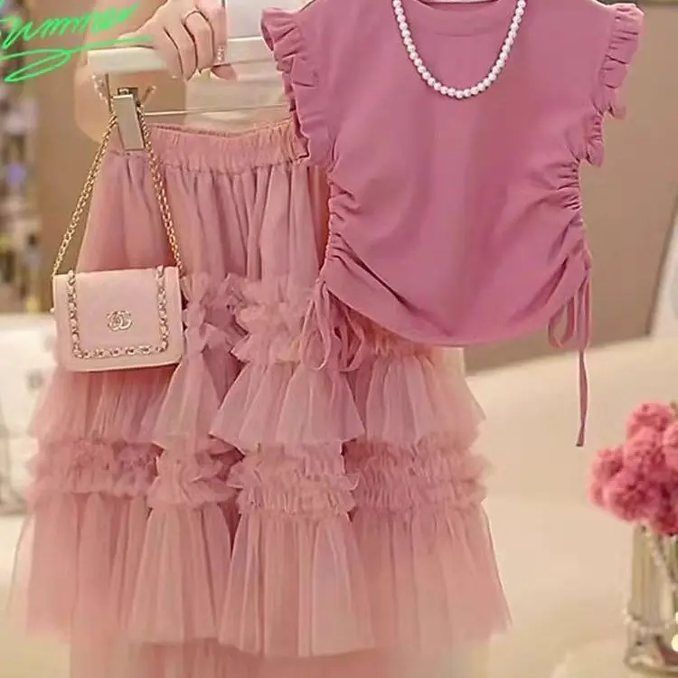 New Baby Girls Summer Sweet Pink Sets, T-shirt + Mesh SKirts Princess Fashion Suits 4-12 T
New Baby Girls Summer Sweet Pink Sets, T-shirt + Mesh SKirts Princess Fashion Suits 4-12 T