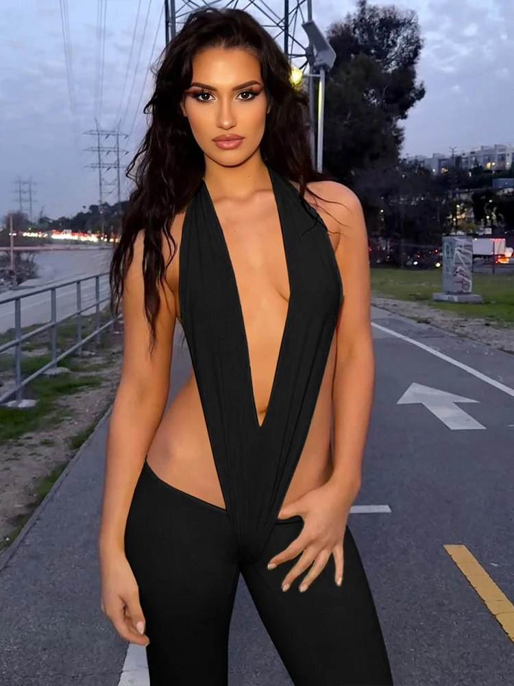 Macheda Sexy Backless Jumpsuits Women Lace-Up Halter Deep V-Neck Irregular Hollow Hottie Midnight Club Party Skinny Overalls
Macheda Sexy Backless Jumpsuits Women Lace-Up Halter Deep V-Neck Irregular Hollow Hottie Midnight Club Party Skinny Overalls