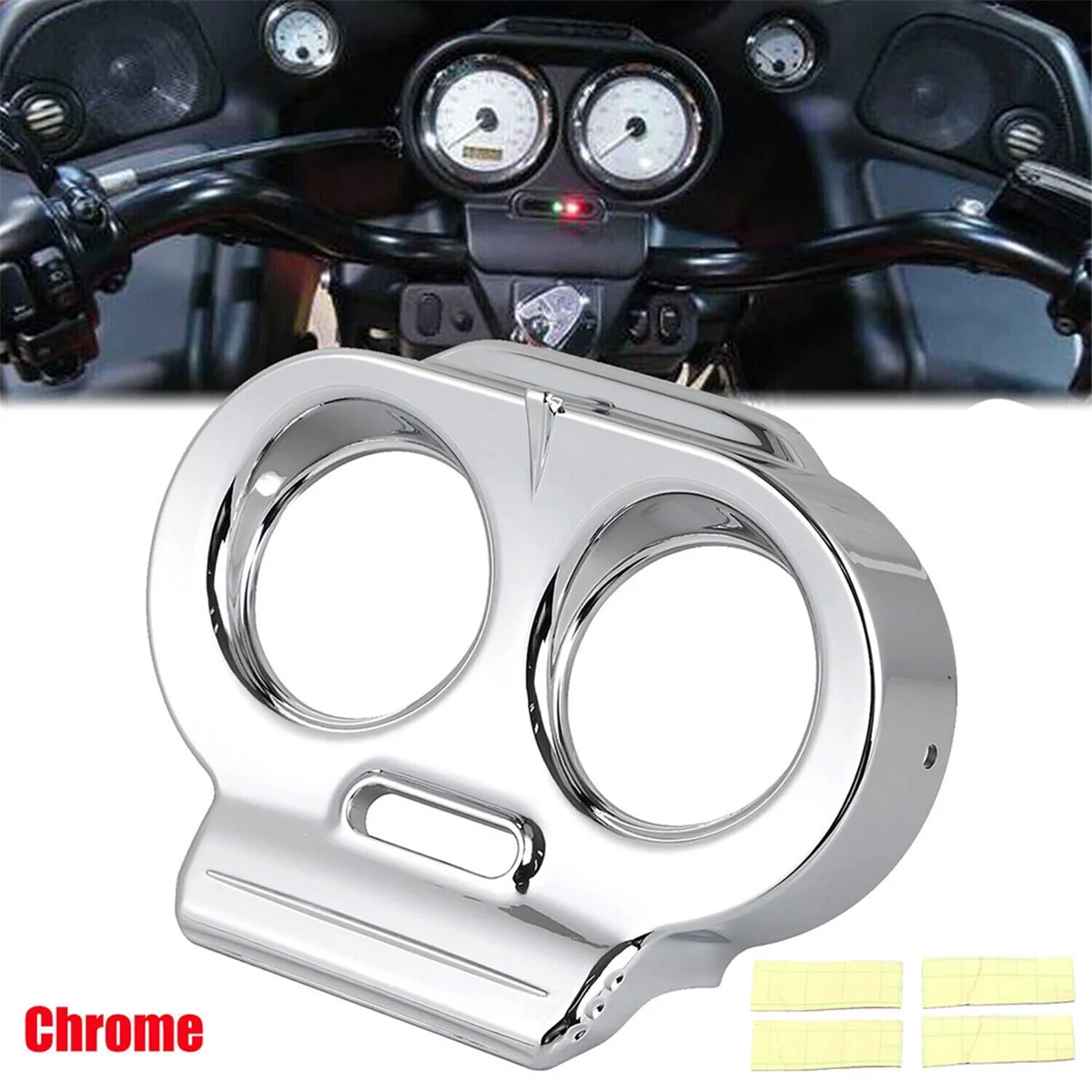 Chrome Motorcycle Gauge Cover Nacelle Housing Fairing for Harley Road Glide 1998-2013
Chrome Motorcycle Gauge Cover Nacelle Housing Fairing for Harley Road Glide 1998-2013