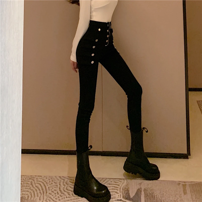 High Waist Sexy Black Elastic Slim Jeans Women Vintage Thin Hip Double Breasted Casual Pencil Pants 2023 Spring Fall Denim Pants
High Waist Sexy Black Elastic Slim Jeans Women Vintage Thin Hip Double Breasted Casual Pencil Pants 2023 Spring Fall Denim Pants