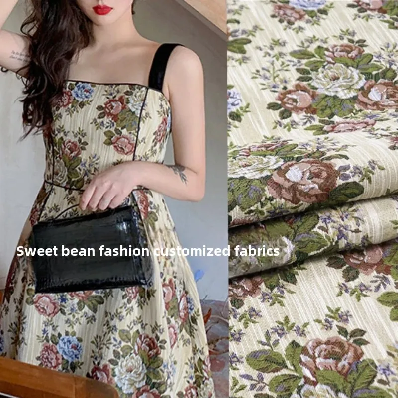 Yarn Dyed Brocade Jacquard Fabric Spring Autumn Winter Rose Dress Windbreaker Coat European Brand Fashion Design Wholesale Cloth
Yarn Dyed Brocade Jacquard Fabric Spring Autumn Winter Rose Dress Windbreaker Coat European Brand Fashion Design Wholesale Cloth