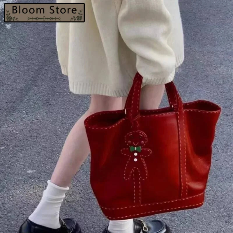 Bloom Red Ing Tote Bag Women Leather Large Capacity Cute Handbag Purse Ladies Vintage Fashion Commute Shoulder Bags 2025 
Bloom Red Ing Tote Bag Women Leather Large Capacity Cute Handbag Purse Ladies Vintage Fashion Commute Shoulder Bags 2025