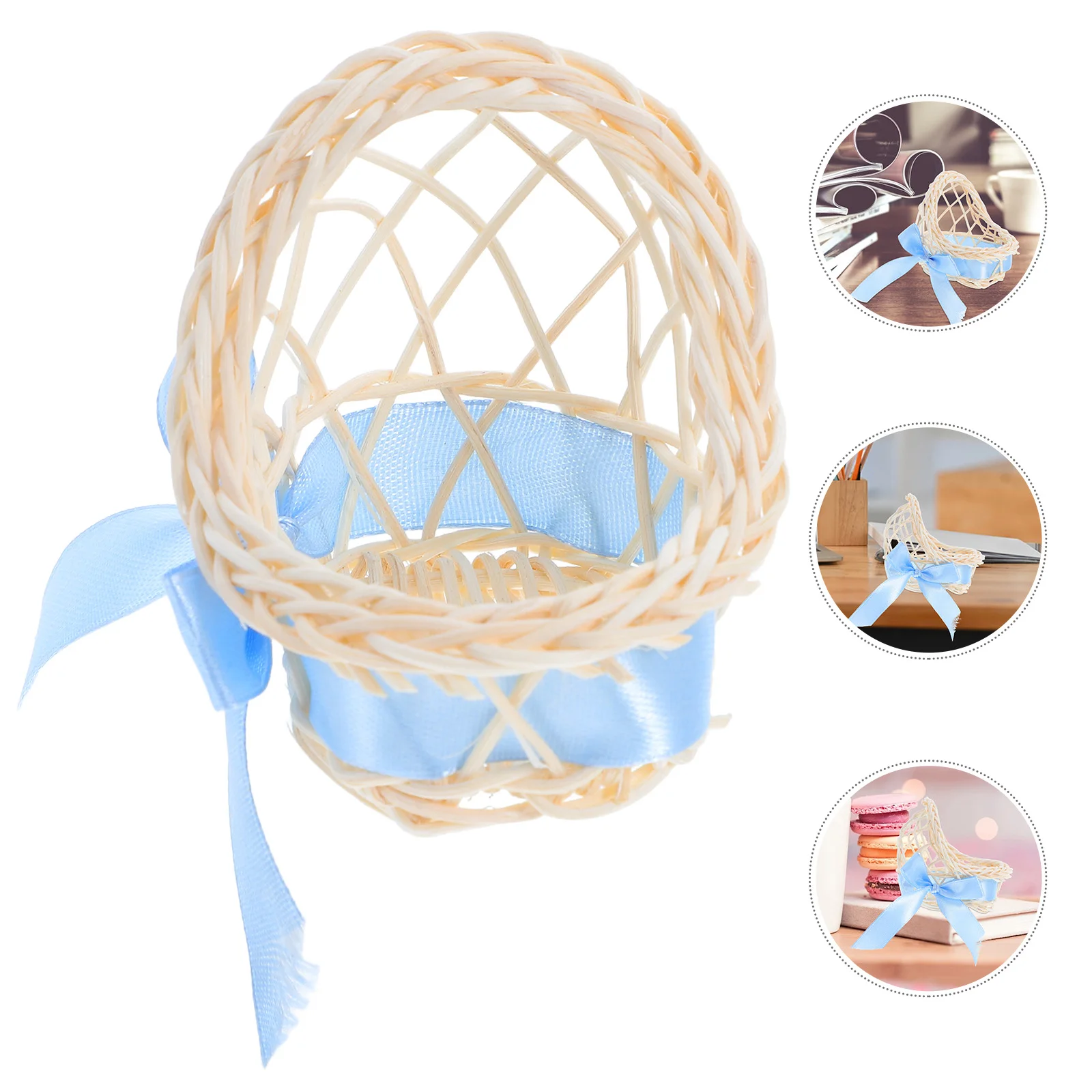 6 Pcs Flower Basket with Bow Dollhouse Mini Woven Baskets Tie Miniature Decor Cloth Supplies
6 Pcs Flower Basket with Bow Dollhouse Mini Woven Baskets Tie Miniature Decor Cloth Supplies