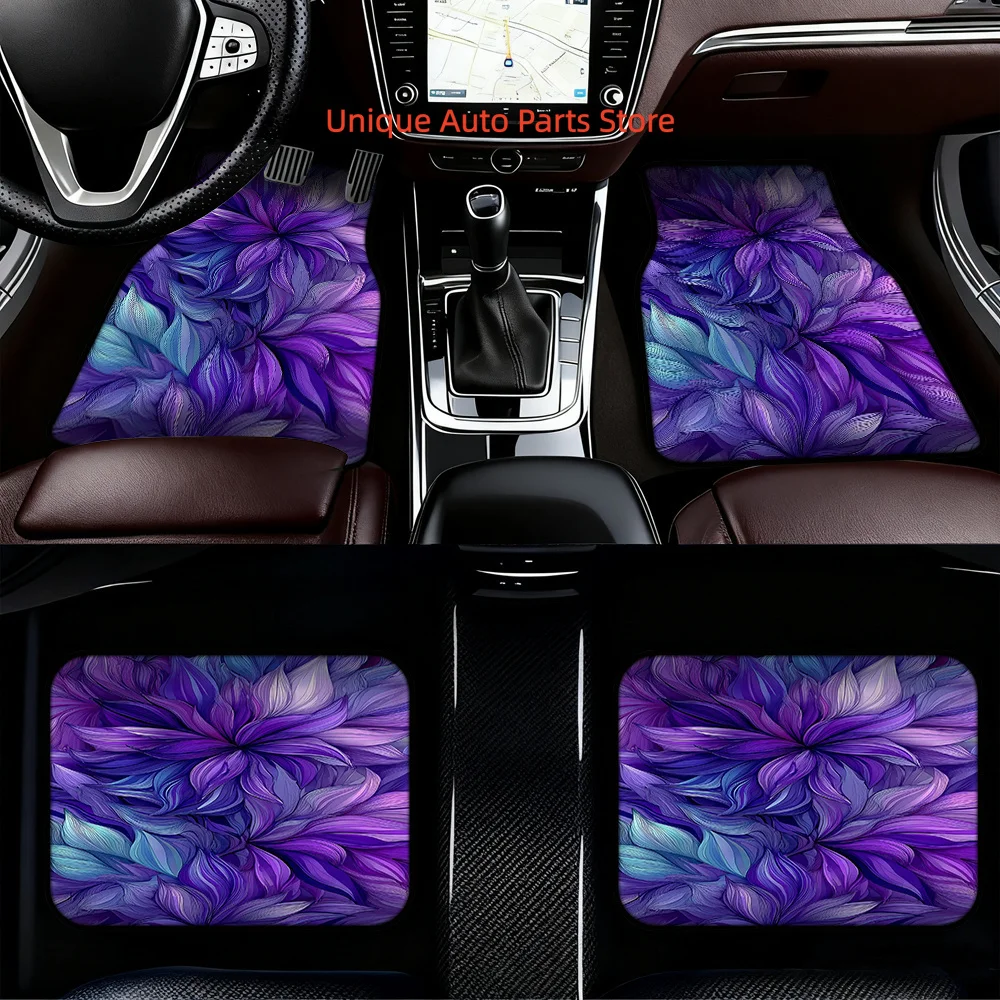 Set of 4 Car Floor Mats Featuring an Abstract Purple Floral Pattern, Suitable for Minivans And Trucks, Providing Easy-To-Clean S
Set of 4 Car Floor Mats Featuring an Abstract Purple Floral Pattern, Suitable for Minivans And Trucks, Providing Easy-To-Clean S