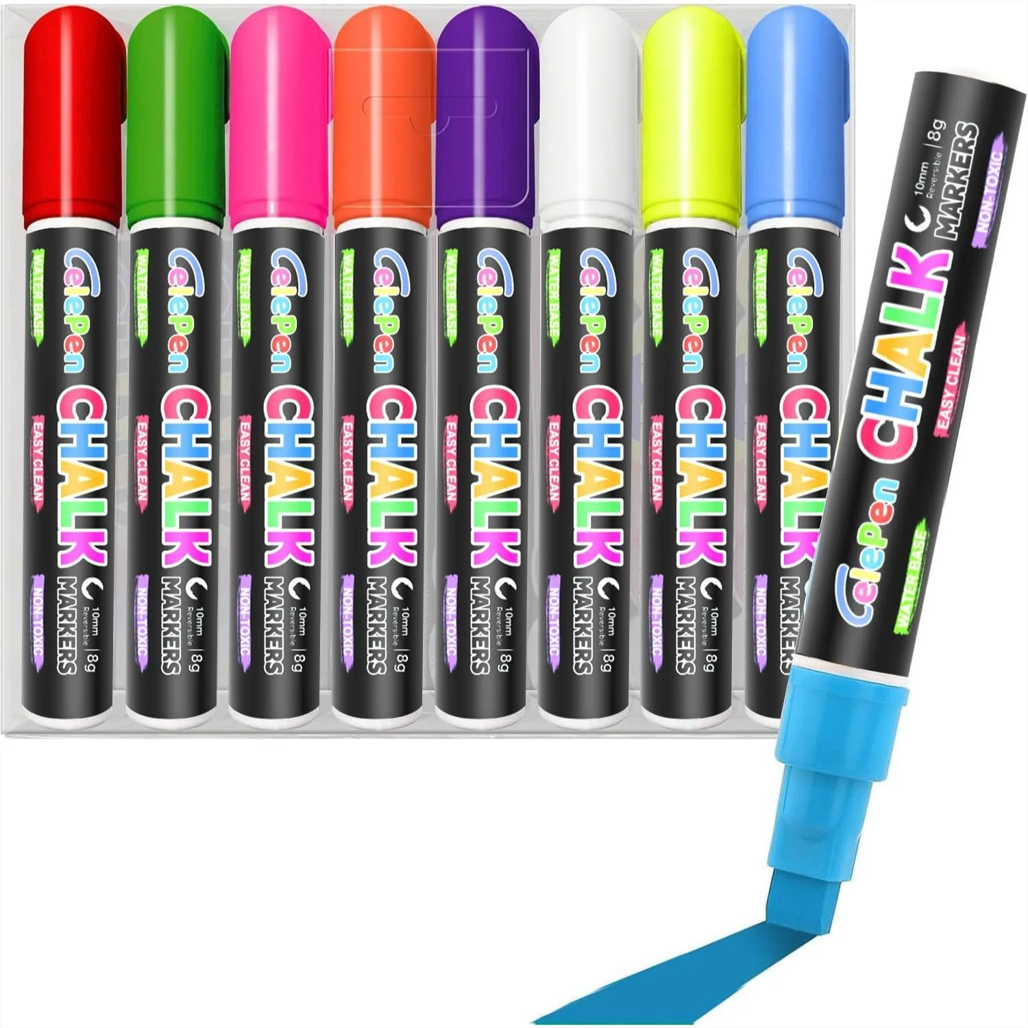 Window Chalk Markers for Cars Glass Washable, 8 Colors Jumbo Liquid Chalk Pens with 10mm 3-in-1 Nib for Auto, Mirror, Poster
Window Chalk Markers for Cars Glass Washable, 8 Colors Jumbo Liquid Chalk Pens with 10mm 3-in-1 Nib for Auto, Mirror, Poster