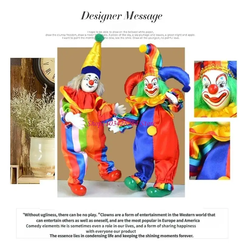 Elegant Porcelain Clown Figurine Doll with Ethnic Costume for Home Shelf Decors
Elegant Porcelain Clown Figurine Doll with Ethnic Costume for Home Shelf Decors