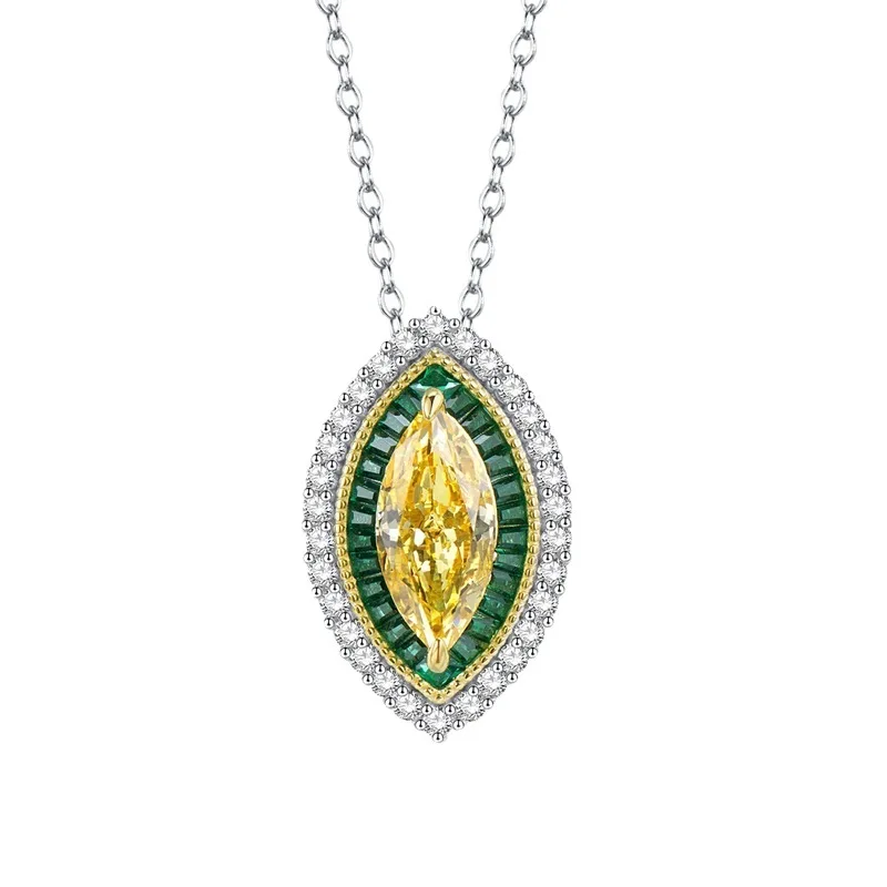 Shop 2023 New 925 Silver Necklace 6 * 13 Yellow Diamond Horse Eye Pendant with European and American Luxury Setting
Shop 2023 New 925 Silver Necklace 6 * 13 Yellow Diamond Horse Eye Pendant with European and American Luxury Setting