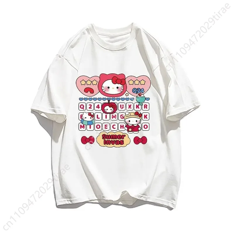 2026 New Summer Family Wear Pure Cotton T-shirt with Retro Keyboard Print Hello Kitty Women's T-shirt Casual Fashion Y2K Top
2026 New Summer Family Wear Pure Cotton T-shirt with Retro Keyboard Print Hello Kitty Women's T-shirt Casual Fashion Y2K Top
