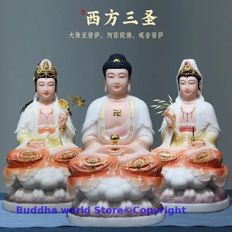 3P HOME shrine decor worship protection High grade Jade XI FANG SANSHENG Buddha GOD statue Amitabha Guanyin Manjusri bodhisattva
3P HOME shrine decor worship protection High grade Jade XI FANG SANSHENG Buddha GOD statue Amitabha Guanyin Manjusri bodhisattva