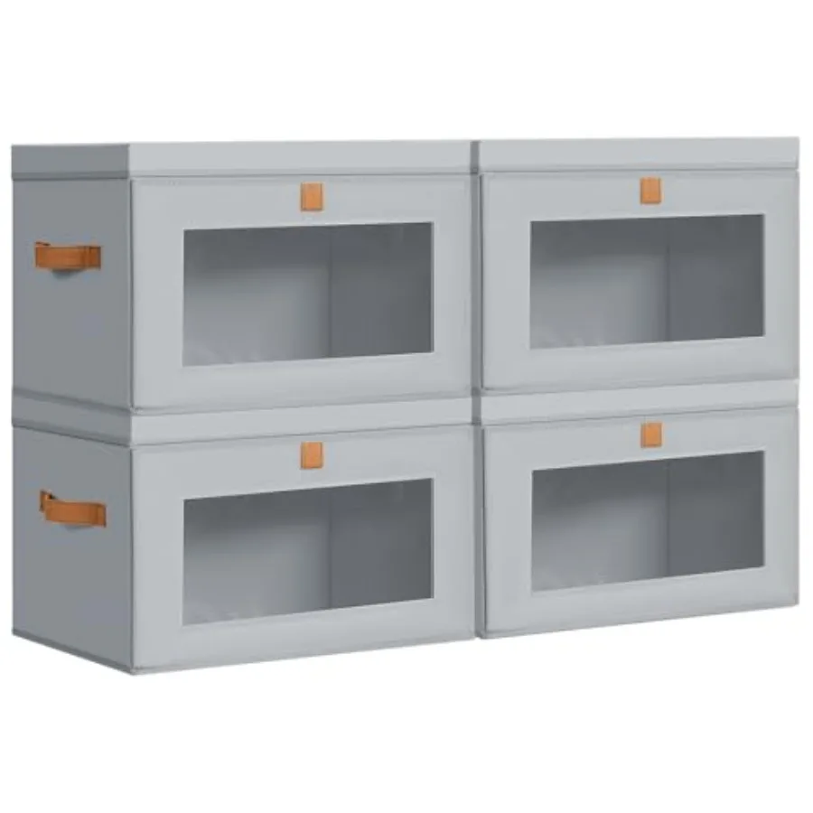 Lar Stora ins wit Lids - Faric Collapsile Clot Stora Orgazer wit Window and andles Stackale Decorative Stora oxes for Clotes la
Lar Stora ins wit Lids - Faric Collapsile Clot Stora Orgazer wit Window and andles Stackale Decorative Stora oxes for Clotes la