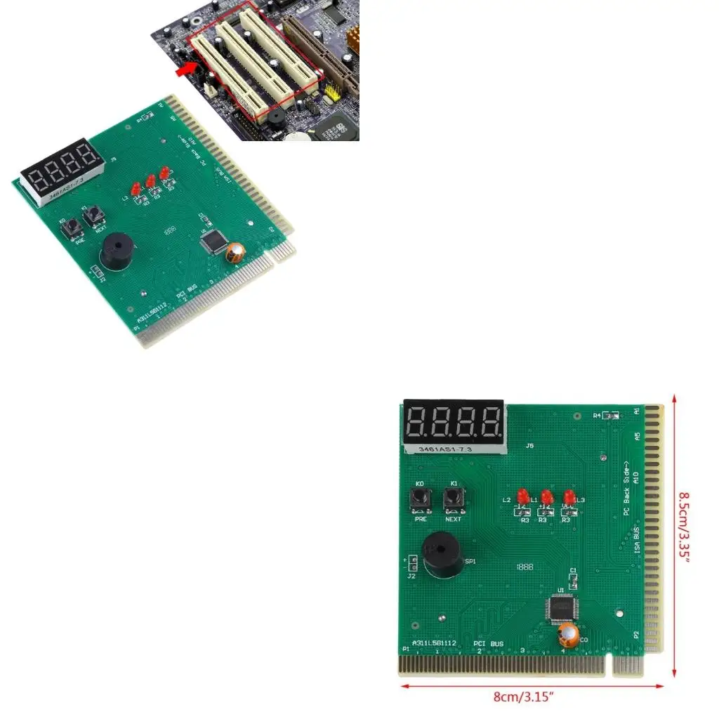 PCI & ISA Motherboard Tester Diagnostics LCD 4-Digit Debug Post Card
PCI & ISA Motherboard Tester Diagnostics LCD 4-Digit Debug Post Card