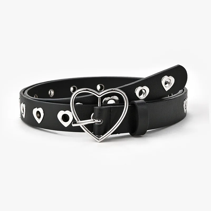 Women Belt Fashion Leather Punk Belt With Adjustable Love Heart Holes Luxury Designer Buckle Belt For Dress Jeans Cool
Women Belt Fashion Leather Punk Belt With Adjustable Love Heart Holes Luxury Designer Buckle Belt For Dress Jeans Cool