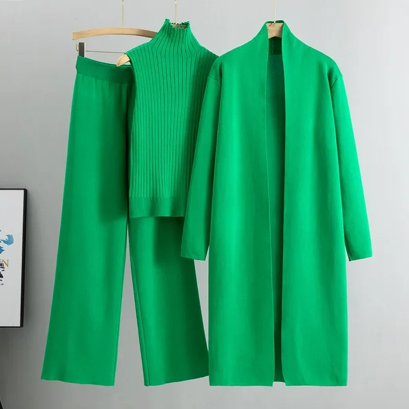 Spring Autumn 3 Piece Women Cardigan Tracksuits Fashion Knitted Pant Set Ladies Sweater Suit Vintage Fashion Ladies 3 Piece Set
Spring Autumn 3 Piece Women Cardigan Tracksuits Fashion Knitted Pant Set Ladies Sweater Suit Vintage Fashion Ladies 3 Piece Set
