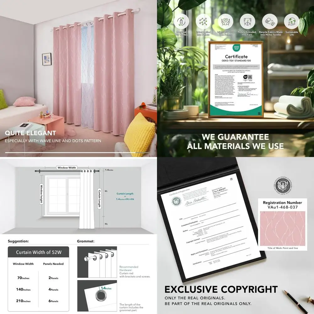 Thermal Insulated Pink Curtains with Silver Dots, 52x84, Soundproof for Kids' Room, Set of 2
Thermal Insulated Pink Curtains with Silver Dots, 52x84, Soundproof for Kids' Room, Set of 2