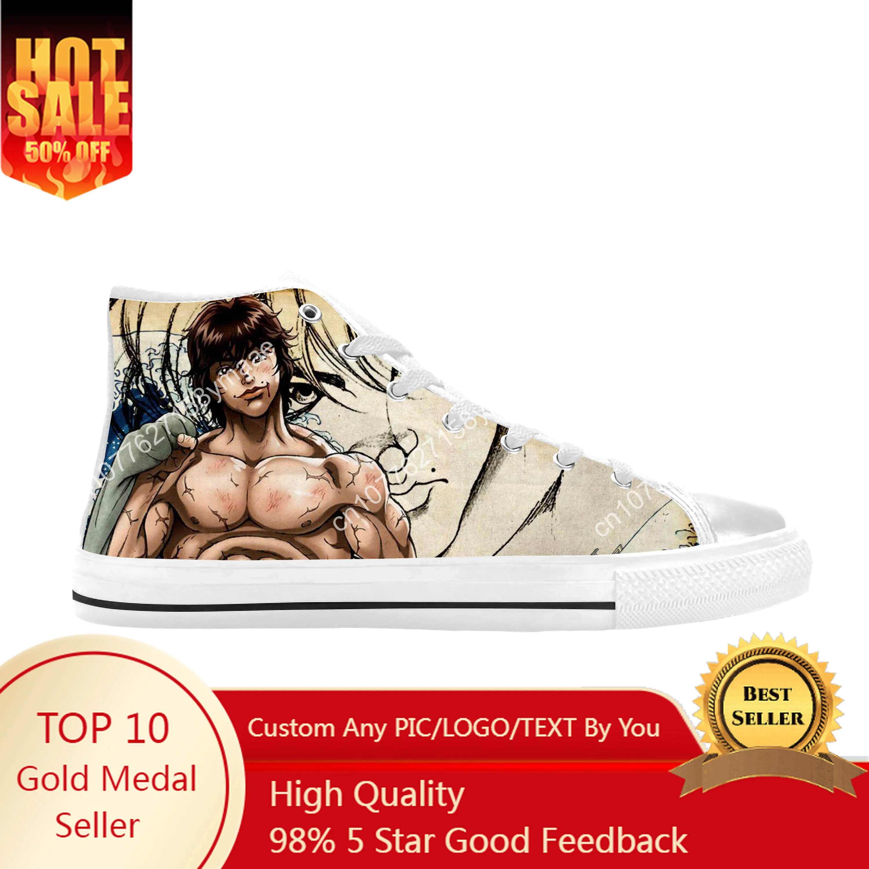 Japanese Anime Manga Baki Hanma Baki The Grappler Casual Cloth Shoes High Top Comfortable Breathable 3D Print Men Women Sneakers
Japanese Anime Manga Baki Hanma Baki The Grappler Casual Cloth Shoes High Top Comfortable Breathable 3D Print Men Women Sneakers